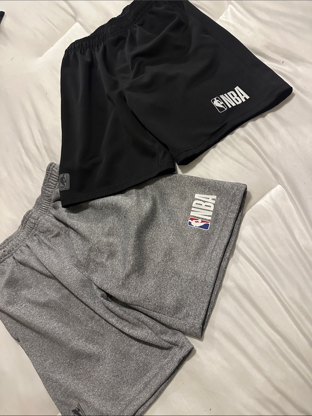 NBA Kids Athletic Shorts — Black & Gray Logo Pairs